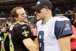 NEW ORLEANS - NOVEMBER 21:  Quarterback Drew Brees # of the New Orleans Saints and Matt Hasselbeck #8 of the Seattle Seahawks at Louisiana Superdome on November 21, 2010 in New Orleans, Louisiana.  (Photo by Kevin C. Cox/Getty Images)