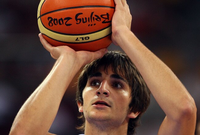 BEIJING - AUGUST 10:  Ricky Rubio #6 of Spain shoots a free throw while taking on Greece during the day 2 preliminary game at the Beijing 2008 Olympic Games in the Beijing Olympic Basketball Gymnasium on August 10, 2008 in Beijing, China.  (Photo by Phil Walter/Getty Images)