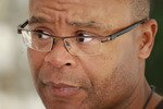 HERTFORD, ENGLAND - OCTOBER 25:  Head Coach Mike Singletary of the San Francisco 49ers addresses a press conference ahead of The San Francisco 49ers meeting the Denver Broncos in the NFL International Series regular-season match at Wembley Stadium on October 31 pictured at The Grove Hotel on October 25, 2010 in Hertford, England.  (Photo by Warren Little/Getty Images)