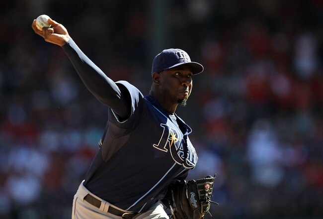 ARLINGTON, TX - OCTOBER 10:  Pitcher Rafael Soriano #29 of the Tampa Bay Rays throws against the Texas Rangers during game 4 of the ALDS at Rangers Ballpark in Arlington on October 10, 2010 in Arlington, Texas.  (Photo by Ronald Martinez/Getty Images)