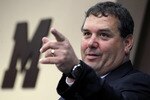 ANN ARBOR, MI - JANUARY 12:  New University of Michigan head football coach Brady Hoke speaks during his introductory press confrence at the Junge Family Champions Center on January 12, 2011 in Ann Arbor, Michigan.  (Photo by Gregory Shamus/Getty Images)