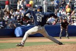 PEORIA, AZ - MARCH 2: Trevor Hoffman #51 of the San Diego Padres delivers the pitch against the Seattle Mariners on March 2, 2008 at Peoria Sports Complex in Peoria, Arizona. The Mariners won 6-2.  (Photo by Stephen Dunn/Getty Images)
