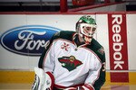 NEWARK, NJ - JANUARY 04:  Niklas Backstrom #32 of the Minnesota Wild skates against the New Jersey Devils at the Prudential Center on January 4, 2011 in Newark, New Jersey. The Wild defeated the Devils 2-1.  (Photo by Bruce Bennett/Getty Images)
