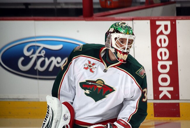 NEWARK, NJ - JANUARY 04:  Niklas Backstrom #32 of the Minnesota Wild skates against the New Jersey Devils at the Prudential Center on January 4, 2011 in Newark, New Jersey. The Wild defeated the Devils 2-1.  (Photo by Bruce Bennett/Getty Images)