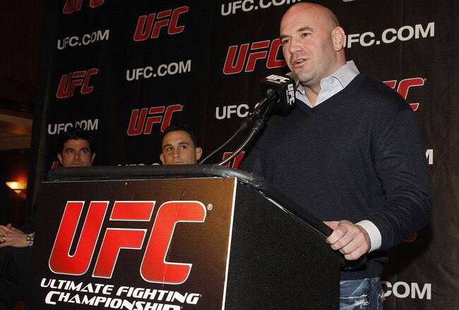 NEW YORK, NY - JANUARY 13:  Dana White, UFC President, speaks during a press conference to announce commitment to bring UFC to Madison Square Garden and New York State at Madison Square Garden on January 13, 2011 in New York City.  (Photo by Michael Cohen/Getty Images)