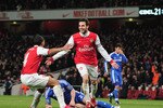 LONDON, ENGLAND - DECEMBER 27:  Cesc Fabregas of Arsenal celebrates Arsenal's second goal with Theo Walcott (L) during the Barclays Premier League match between Arsenal and Chelsea at the Emirates Stadium on December 27, 2010 in London, England.  (Photo by Shaun Botterill/Getty Images)