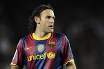 BARCELONA, SPAIN - OCTOBER 03:  Gabriel Milito of Barcelona looks on during the La Liga match between Barcelona and Mallorca at the Camp Nou stadium on October 3, 2010 in Barcelona, Spain. The Match ended in a 1-1 draw. (Photo by David Ramos/Getty Images)