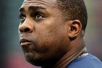 ARLINGTON, TX - OCTOBER 22:  Marcus Thames #38 of the New York Yankees looks on during batting practice against the Texas Rangers in Game Six of the ALCS during the 2010 MLB Playoffs at Rangers Ballpark in Arlington on October 22, 2010 in Arlington, Texas.  (Photo by Stephen Dunn/Getty Images)