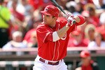 CINCINNATI - SEPTEMBER 12:  (FILE PHOTO)  Joey Votto #19 of  the Cincinnati Reds stands at the plate during the game against the Pittsburgh Pirates at Great American Ballpark on September 12, 2010 in Cincinnati, Ohio.The Baseball Writers' Association of America announced that Votto won the 2010 National League Most Valuable Player award.  (Photo by Andy Lyons/Getty Images)