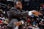 ATLANTA, GA - DECEMBER 07:  Head coach Avery Johnson of the New Jersey Nets yells to his defense against the Atlanta Hawks at Philips Arena on December 7, 2010 in Atlanta, Georgia.  NOTE TO USER: User expressly acknowledges and agrees that, by downloading and/or using this Photograph, User is consenting to the terms and conditions of the Getty Images License Agreement.  (Photo by Kevin C. Cox/Getty Images)