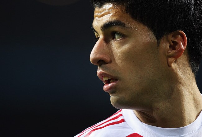 AMSTERDAM, NETHERLANDS - OCTOBER 19:  Luis Suarez of AFC Ajax looks on during the UEFA Champions League Group G match between AFC Ajax and AJ Auxerre at the Amsterdam ArenA on October 19, 2010 in Amsterdam, Netherlands.  (Photo by Bryn Lennon/Getty Images)