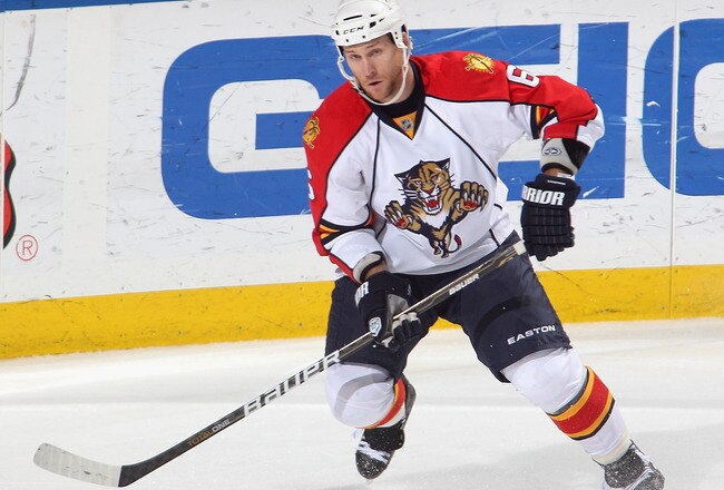 BUFFALO, NY - DECEMBER 23: Dennis Wideman #6 of the Florida Panthers skates against the Buffalo Sabres  at HSBC Arena on December 23, 2010 in Buffalo, New York. Florida won 4-3.  (Photo by Rick Stewart/Getty Images)