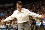 TAMPA, FL - APRIL 08:  Tara VanDerveer of the Stanford Cardinal reacts as she coaches against the Tennessee Lady Volunteers during the National Championsip Game of the 2008 NCAA Women's Final Four at St. Pete Times Forum April 8, 2008 in Tampa, Florida. Tennessee won 64-48. (Photo by Al Messerschmidt/Getty Images)