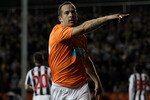 BLACKPOOL, ENGLAND - NOVEMBER 01:  Charlie Adam of Blackpool celebrates scoring the opening goal from a penalty during the Barclays Premier League match between Blackpool and West Bromwich Albion at Bloomfield Road on November 1, 2010 in Blackpool, England.  (Photo by Alex Livesey/Getty Images)