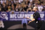 NEW ORLEANS - JANUARY 24:  Head coach Brad Childress of the Minnesota Vikings coaches the New Orleans Saints during the NFC Championship Game at the Louisiana Superdome on January 24, 2010 in New Orleans, Louisiana.  (Photo by Ronald Martinez/Getty Images)