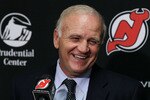 NEWARK, NJ - DECEMBER 23:  Head coach Jacques Lemaire of the New Jersey Devils speaks to the media after their game against the New York Islanders at the Prudential Center on December 23, 2010 in Newark, New Jersey. The Isles defeated the Devils 5-1.  (Photo by Jim McIsaac/Getty Images)