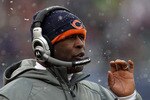 CHICAGO, IL - JANUARY 16:  Head coach Lovie Smith of the Chicago Bears looks on in the first half against the Seattle Seahawks in the 2011 NFC divisional playoff game at Soldier Field on January 16, 2011 in Chicago, Illinois.  (Photo by Jonathan Daniel/Getty Images)