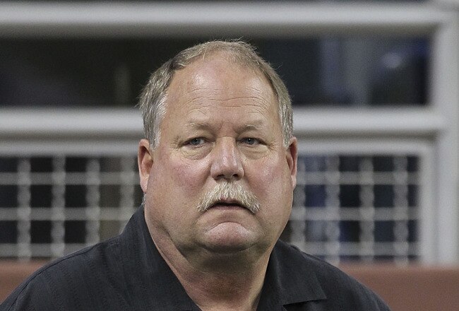 DETROIT - AUGUST 28: Mike Holmgren President of the Cleveland Browns watches the action prior to the start of the preseason game against the Detroit Lions at Ford Field on August 28, 2010 in Detroit, Michigan. (Photo by Leon Halip/Getty Images)