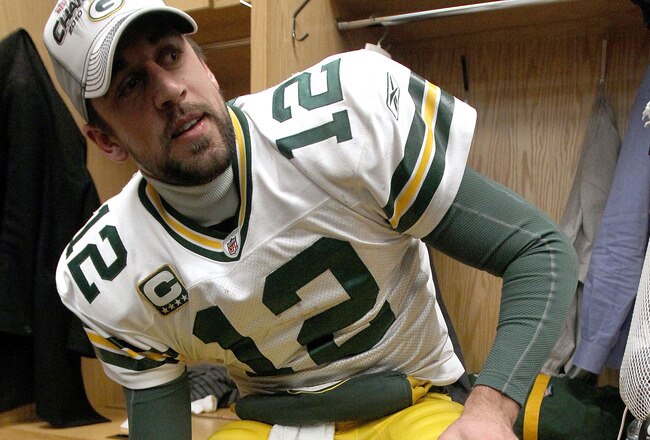 CHICAGO, IL - JANUARY 23:  Quarterback Aaron Rodgers #12 of the Green Bay Packers celebrates the Packers 21-14 victory against the Chicago Bears after the NFC Championship Game at Soldier Field on January 23, 2011 in Chicago, Illinois.  (Photo by Jonathan Daniel/Getty Images)