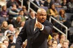 WASHINGTON, DC- JANUARY 12:  John Thompson III of the Georgetown Hoyas reacts to a play during a college basketball game against the Pittsburgh Panthers on January 12, 2011 at the Verizon Center in Washington, DC.   The Panthers won 72-57.  (Photo by Mitchell LaytonGetty Images)