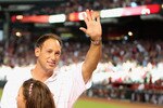 PHOENIX - AUGUST 29:  Luis Gonzalez waves to the fans as he is awarded the 'Key to the Stadium' on Luis Gonzalez Appreciation Night before the major league baseball game between the Houston Astros and the Arizona Diamondbacks at Chase Field on August 29, 2009 in Phoenix, Arizona.  (Photo by Christian Petersen/Getty Images)