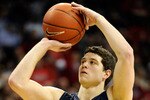 LAS VEGAS, NV - JANUARY 05:  Jimmer Fredette #32 of the Brigham Young University Cougars shoots a technical free throw during a game against the UNLV Rebels at the Thomas & Mack Center January 5, 2011 in Las Vegas, Nevada. BYU won 89-77.  (Photo by Ethan Miller/Getty Images)
