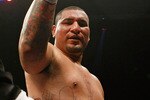 LAS VEGAS - APRIL 11:  Chris Arreola celebrates after knocking out Jameel McCline in the fourth round of their heavyweight bout at the Mandalay Bay Events Center April 11, 2009 in Las Vegas, Nevada.  (Photo by Ethan Miller/Getty Images)