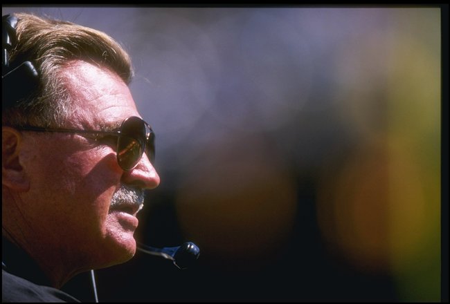 16 Aug 1997: Coach Mike Dikta of the New Orleans Saints watches his players during a preseason game against the Oakland Raiders at the Oakland Coliseum in Oakland, California. The Raiders won the game 18-16.