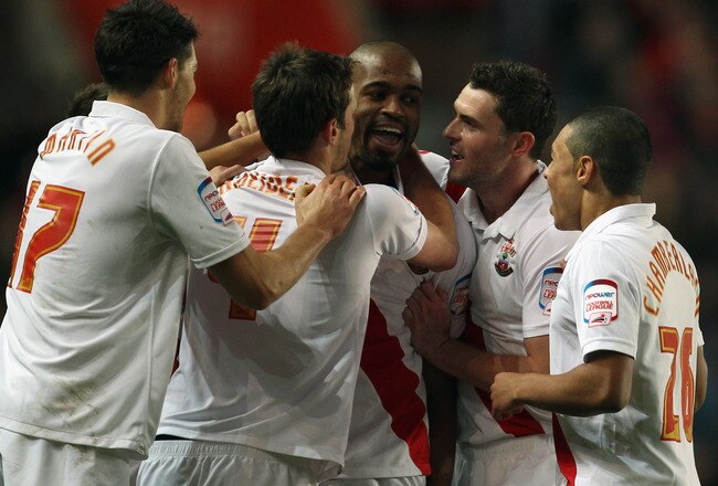 SOUTHAMPTON, ENGLAND - JANUARY 08:  Guly do Prado of Southampton celebrates after scoring during the FA Cup Sponsored by E.on 3rd Round match between Southampton and Blackpool at St Mary's Stadium on January 8, 2011 in Southampton, England.  (Photo by Bryn Lennon/Getty Images)