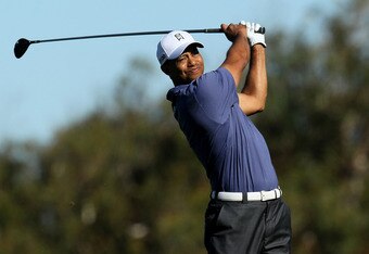 LA JOLLA, CA - JANUARY 28: Tiger Woods hits his tee shot on the second hole during round two of the Farmers Insurance Open at Torrey Pines South Course on January 28, 2011 in La Jolla, California. (Photo by Stephen Dunn/Getty Images)