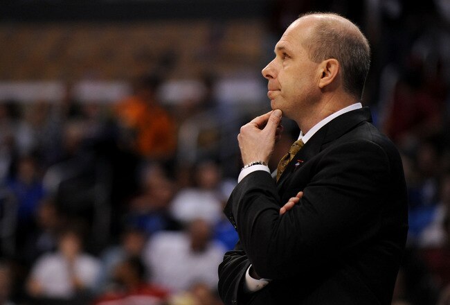 LOS ANGELES, CA - MARCH 12:  Head coach of the Arizona State Sun Devils, Herb Sendek, watches action during their game against the Arizona Wildcats during the Pacific Life Pac-10 Men's Basketball Tournament at the Staples Center on March 12, 2009 in Los Angeles, California.  (Photo by Harry How/Getty Images)