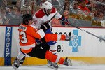 PHILADELPHIA, PA - JANUARY 25:  P.K. Subban #76 of the Montreal Canadiens knocks over Nikolay Zherdev #93 of the Philadelphia Flyers in first period of an NHL hockey game at the Wells Fargo Center on January 25, 2011 in Philadelphia, Pennsylvania.  (Photo by Paul Bereswill/Getty Images)