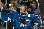 SAN JOSE, CA - NOVEMBER 24:  Patrick Marleau #12 of the San Jose Sharks celebrates after he scored a goal against the Chicago Blackhawks at HP Pavilion on November 24, 2010 in San Jose, California.  (Photo by Ezra Shaw/Getty Images)