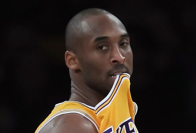 LOS ANGELES, CA - JANUARY 30:  Kobe Bryant #24  of the Los Angeles Lakers looks on against the Boston Celtics in the first half at Staples Center on January 30, 2011 in Los Angeles, California. The Celtics defeated the Lakers 109-96.  (Photo by Jeff Gross/Getty Images)