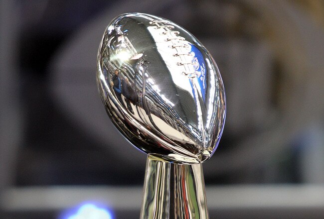ARLINGTON, TX - FEBRUARY 01:  The Lombardi Trophy is displayed during Super Bowl XLV Media Day ahead of Super Bowl XLV at Cowboys Stadium on February 1, 2011 in Arlington, Texas. The Pittsburgh Steelers will play the Green Bay Packers in Super Bowl XLV on February 6, 2011 at Cowboys Stadium.  (Photo by Michael Heiman/Getty Images)