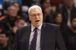 PHOENIX, AZ - JANUARY 05:  Head coach Phil Jackson of the Los Angeles Lakers during the NBA game against the Phoenix Suns at US Airways Center on January 5, 2011 in Phoenix, Arizona. The Lakers defeated the Suns 99-95.  NOTE TO USER: User expressly acknowledges and agrees that, by downloading and or using this photograph, User is consenting to the terms and conditions of the Getty Images License Agreement.  (Photo by Christian Petersen/Getty Images)
