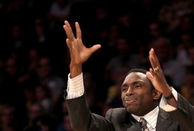 LOS ANGELES, CA - JANUARY 14:  Head coach Avery Johnson of the New Jersey Nets shouts instructions in the game with the Los Angeles Lakers at Staples Center on January 14, 2011 in Los Angeles, California.  NOTE TO USER: User expressly acknowledges and agrees that, by downloading and or using this photograph, User is consenting to the terms and conditions of the Getty Images License Agreement.  (Photo by Stephen Dunn/Getty Images)