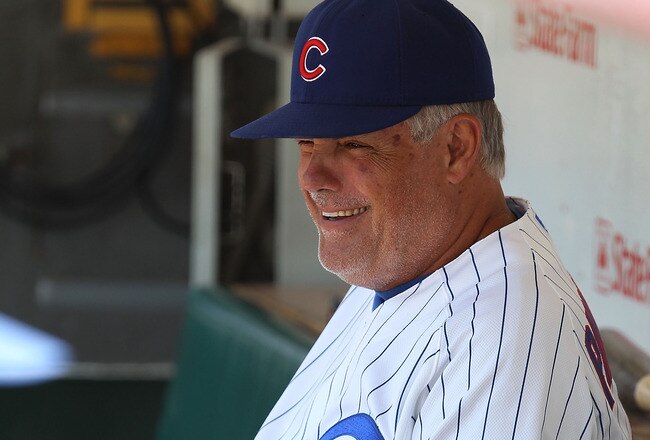 CHICAGO - JULY 21: Manager Lou Piniella #41 of the Chicago Cubs sits in the dugout before a game against the Houston Astros at Wrigley Field on July 21, 2010 in Chicago, Illinois. (Photo by Jonathan Daniel/Getty Images)