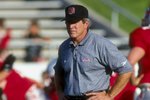 12 Sep 1998:  Head coach Rocky Long of the New Mexico Lobos looks on during a game agianst the Utah State Aggies at the University Stadium in Albuquerque, New Mexico. The Lobos defeated the Aggies 39-36.