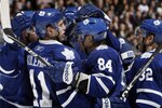 TORONTO, CANADA - FEBRUARY 1:  The Toronto Maple Leafs celebrate Mikhail Grabovski goal against the Florida Panthers during game action at the Air Canada Centre February 1, 2011 in Toronto, Ontario, Canada. (Photo by Abelimages/Getty Images)