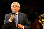 LOS ANGELES, CA - OCTOBER 26:  Commissioner David Stern speaks to the crowd prior to presenting the 2009-2010 Championship Rings to the Los Angeles Lakers at Staples Center on October 26, 2010 in Los Angeles, California. NOTE TO USER: User expressly acknowledges and agrees that, by downloading and or using this photograph, User is consenting to the terms and conditions of the Getty Images License Agreement.  (Photo by Jeff Gross/Getty Images)