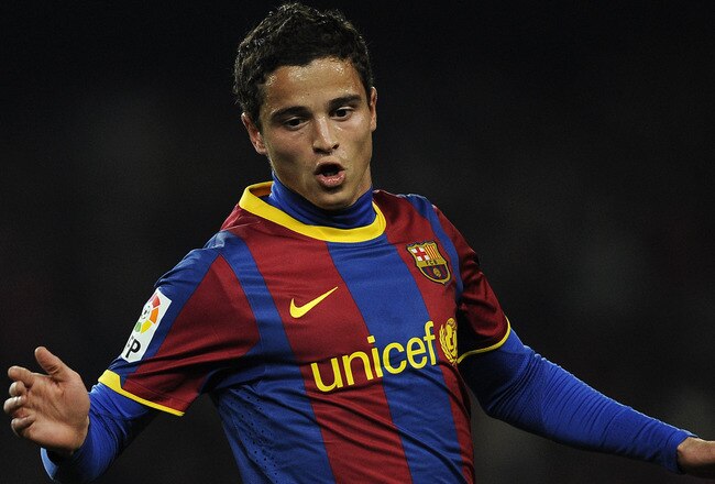 BARCELONA, SPAIN - JANUARY 26:  Ibrahim Afellay of Barcelona looks on during the Copa del Rey Semi Final First Leg match between Barcelona and Almeria at Camp Nou on January 26, 2011 in Barcelona, Spain. Barcelona won 5-0.  (Photo by David Ramos/Getty Images)