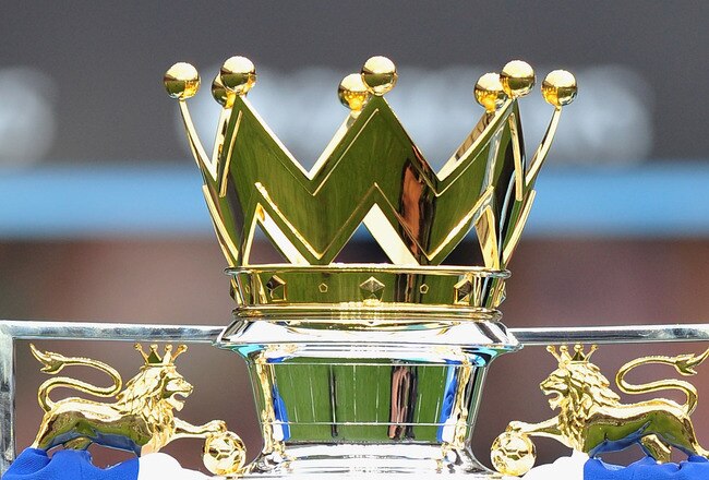 LONDON, ENGLAND - MAY 09:  A view of the Premier League trophy after the Barclays Premier League match between Chelsea and Wigan Athletic at Stamford Bridge on May 9, 2010 in London, England. Chelsea won 8-0 to win the championship.  (Photo by Clive Mason/Getty Images)