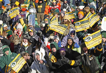 GREEN BAY, WI - FEBRUARY 08: Green Bay Packers fans gather at Lambeau Field for the Packers victory ceremony on February 8, 2011 in Green Bay, Wisconsin. (Photo by Matt Ludtke/Getty Images)