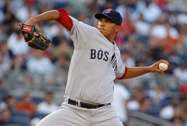 NEW YORK - AUGUST 07:  Felix Doubront #61 of the Boston Red Sox delivers a pitch in the eight-inning against the New York Yankees on August 7, 2010 at Yankee Stadium in the Bronx borough of New York City. Yankees defeated the Red Sox 5-2. (Photo by Mike Stobe/Getty Images)