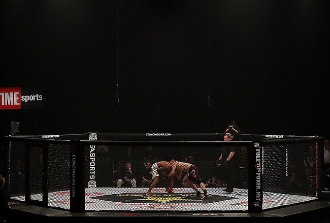 PHOENIX - AUGUST 13:  Jason Richey (L) squares off against Edmund Xehili (R) in the Strikeforce Challengers Undercard bout at Dodge Theater on August 13, 2010 in Phoenix, Arizona.  (Photo by Christian Petersen/Getty Images)
