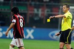 MILAN, ITALY - FEBRUARY 15:  Yellow card for Gennaro Gattuso of AC Milan during the UEFA Champions League round of 16 first leg match between AC Milan and Tottenham Hotspur at Stadio Giuseppe Meazza on February 15, 2011 in Milan, Italy.  (Photo by Claudio Villa/Getty Images)