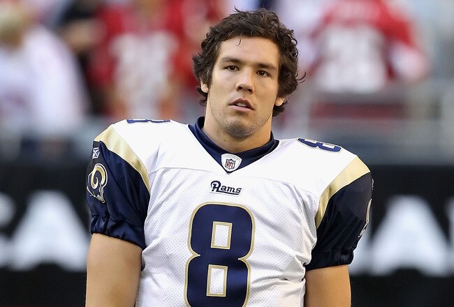 GLENDALE, AZ - DECEMBER 05:  Quarterback Sam Bradford #8 of the St. Louis Rams warms up before the NFL game against the Arizona Cardinals at the University of Phoenix Stadium on December 5, 2010 in Glendale, Arizona. The Rams defeated the Cardinals 19-6.  (Photo by Christian Petersen/Getty Images)