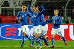 DORTMUND, GERMANY - FEBRUARY 09: Giuseppe Rossi of Italy celebrates scoring the first goal during the International Friendly match between Germany and Italy on February 9, 2011 in Dortmund, Germany.  (Photo by Claudio Villa/Getty Images)