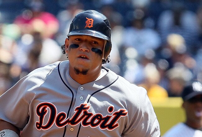 NEW YORK - AUGUST 19:  Miguel Cabrera #24 of the Detroit Tigers runs the bases after his first inning two run home run against the New York Yankees on August 19, 2010 at Yankee Stadium in the Bronx borough of New York City.  (Photo by Jim McIsaac/Getty Images)